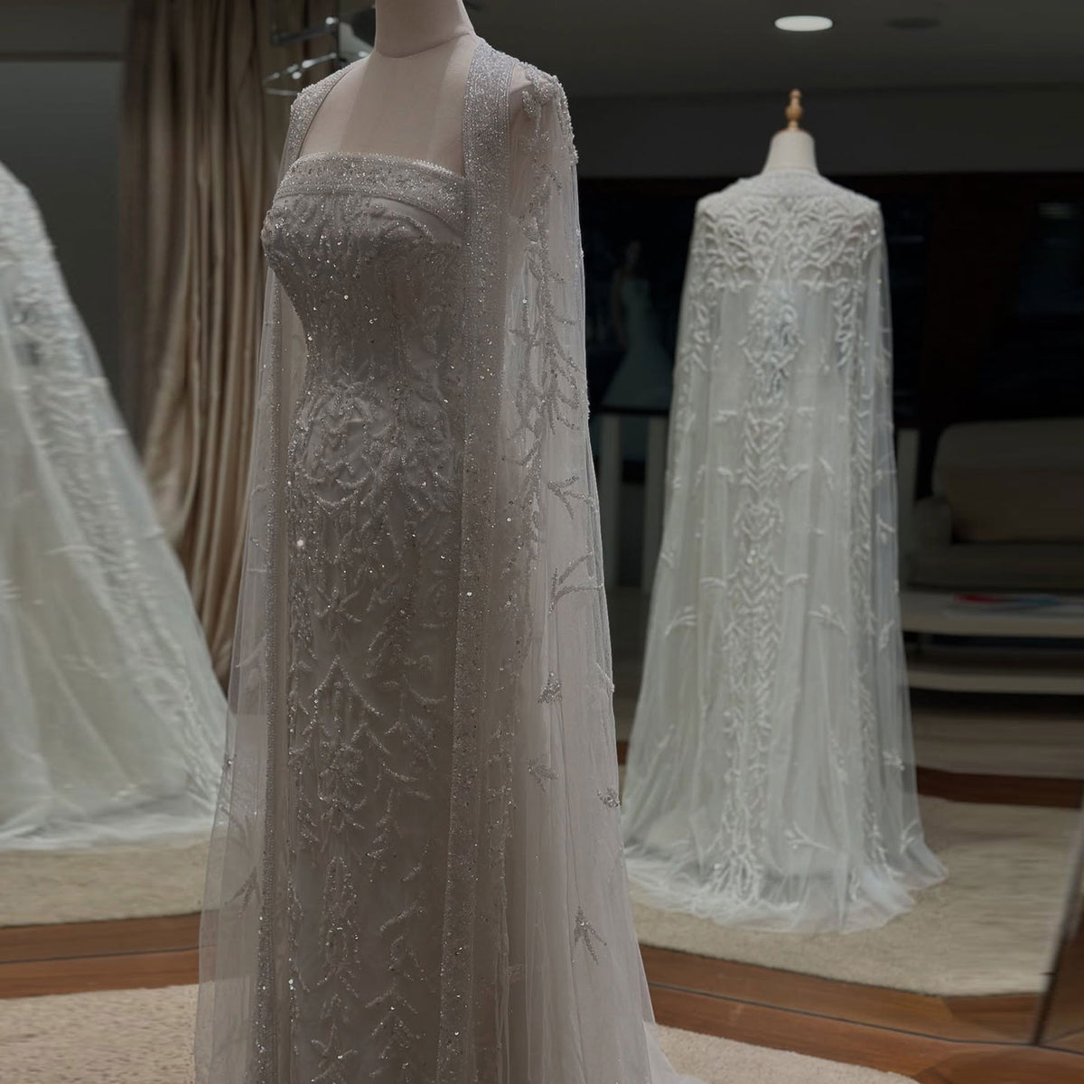 Luxury White Custom Evening Dress