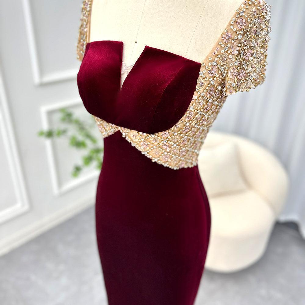 Black Midi Straight Evening Dresses 2023 Luxury Dubai Crystal Ankle Length Arabic Women Wedding Party Gowns SS282