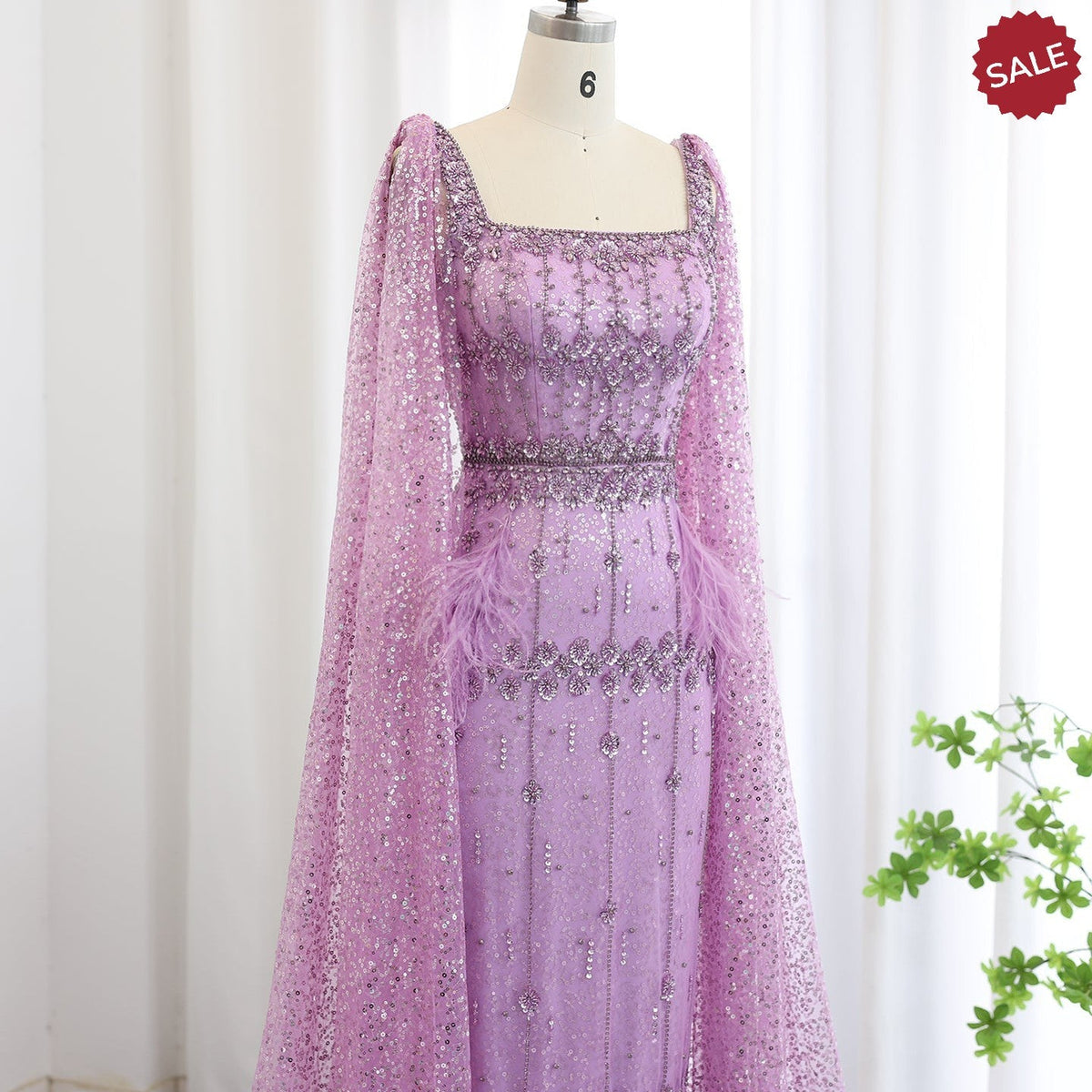Bling Gray Mermaid Arabic Evening Dress with Cape Luxury Feather Dubai Formal Dresses for Women Wedding Party SS279