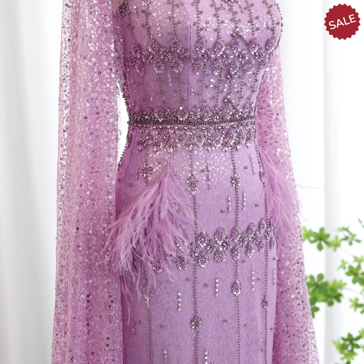 Bling Gray Mermaid Arabic Evening Dress with Cape Luxury Feather Dubai Formal Dresses for Women Wedding Party SS279