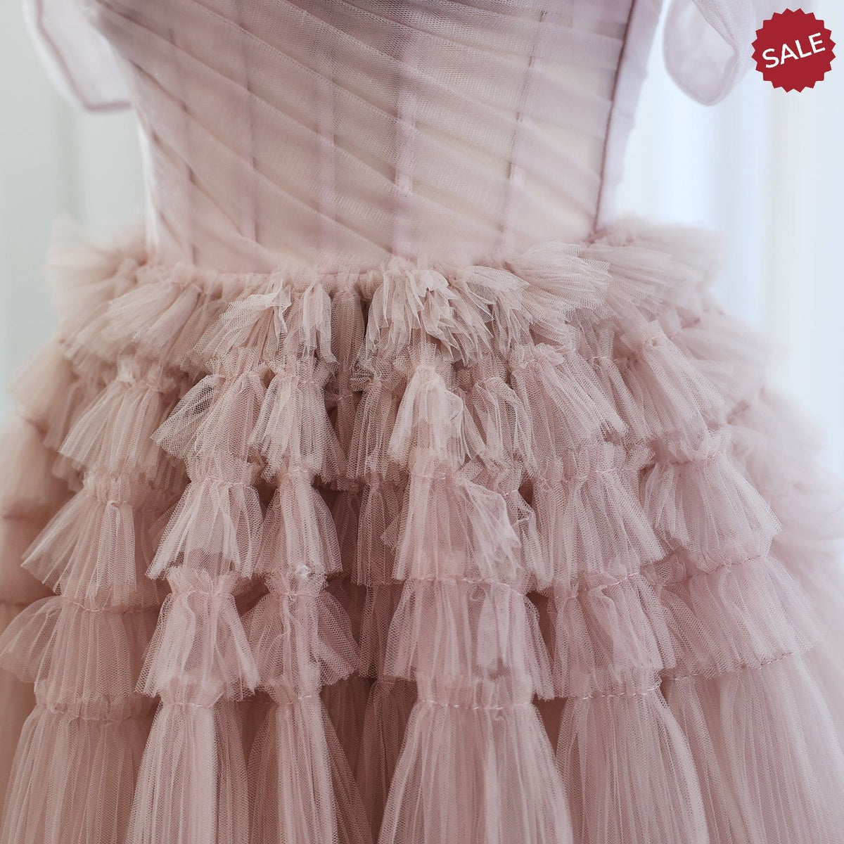 Blush Pink Off Shoulder Ruffles Evening Dress for Women Wedding Elegant Tiered Ball Gown Prom Party Desses SF087