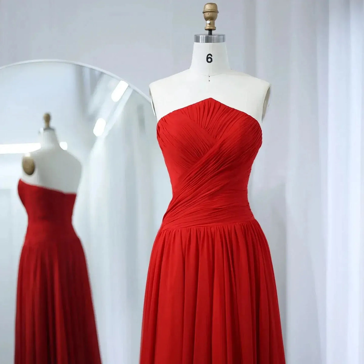 Burgundy Chiffon Long Arabic Evening Dress for Women 2024 Elegant Dubai Wedding Guest Party Gowns with Slit SF141