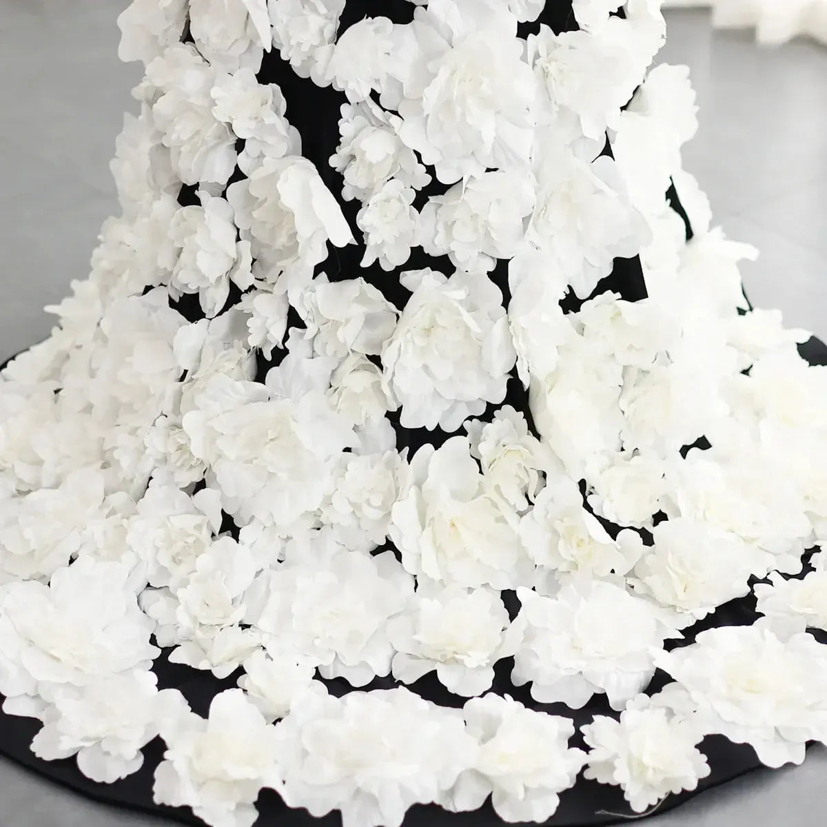Chic 3D Flowers Black Velvet Mermaid Evening Dresses with Gloves Strapless Arabic Women Wedding Party Gowns SS248