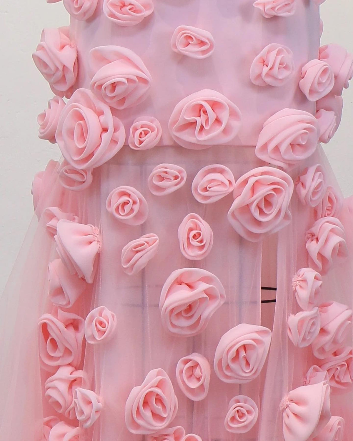 Chic Pink 3D Flowers Strapless Mermaid Evening Dress Side Slit SF009