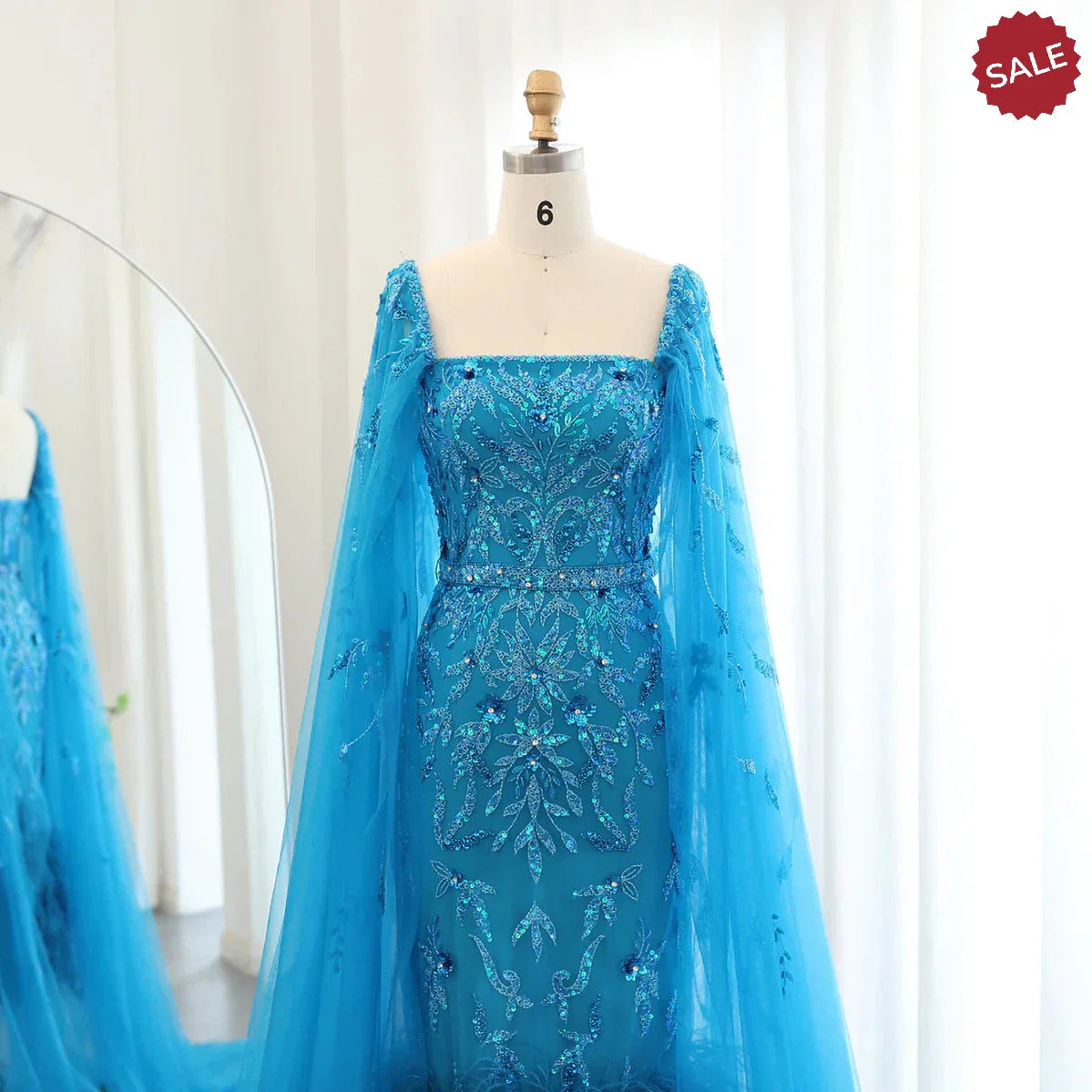 Dubai Luxury Feathers Lilac Evening Dress with Cape Sleeves Ankle Length Midi Arabic Women Wedding Party Gowns SS381