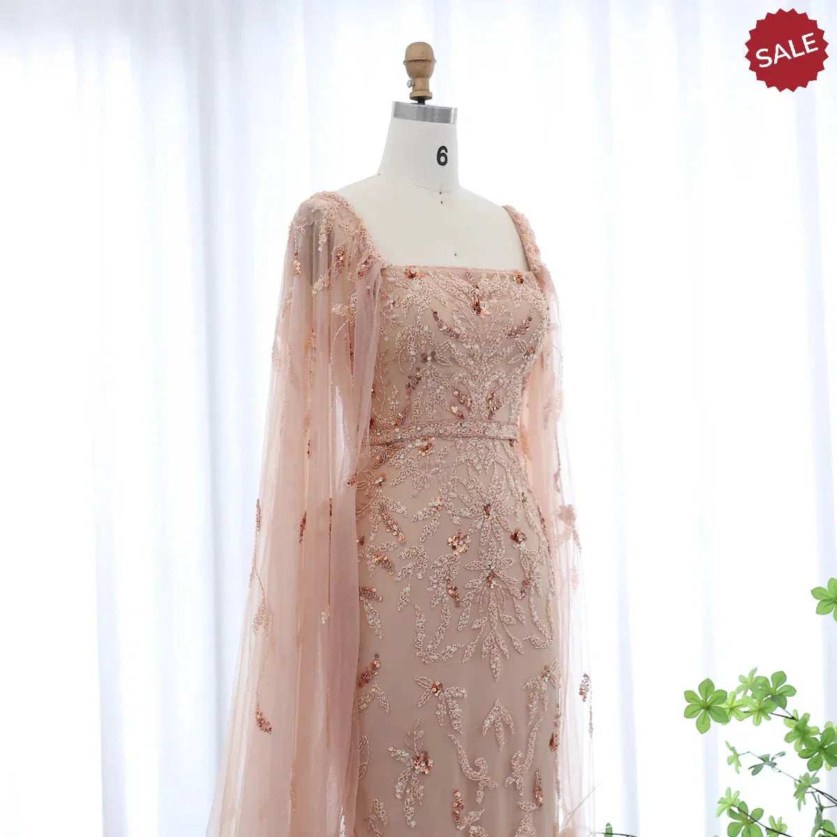 Dubai Luxury Feathers Lilac Evening Dress with Cape Sleeves Ankle Length Midi Arabic Women Wedding Party Gowns SS381