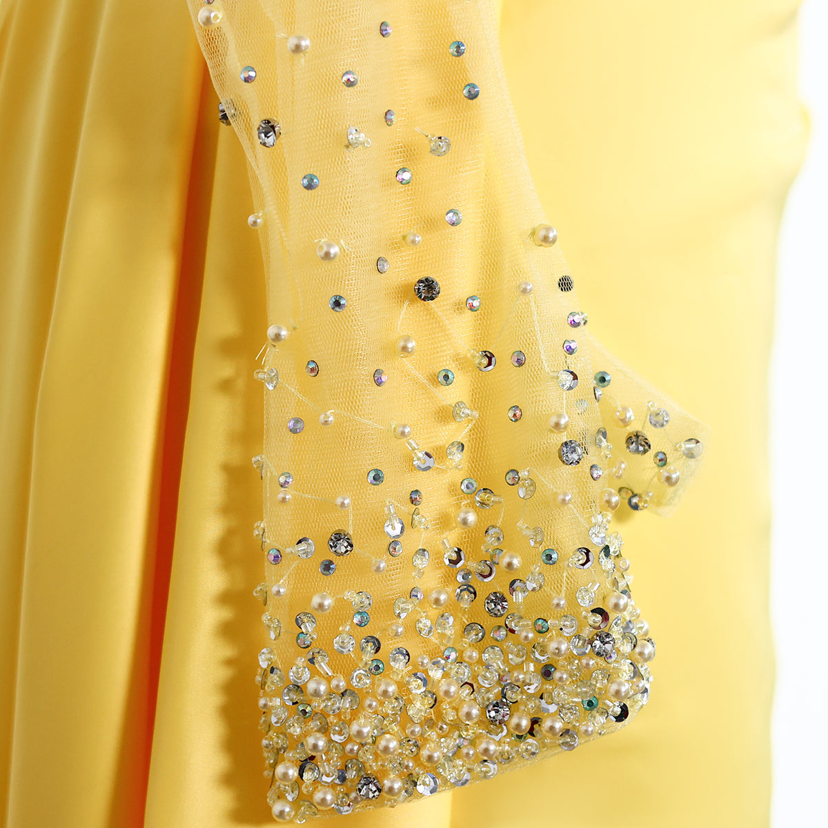 Elegant Sweetheart Yellow Satin Evening Dress SS586