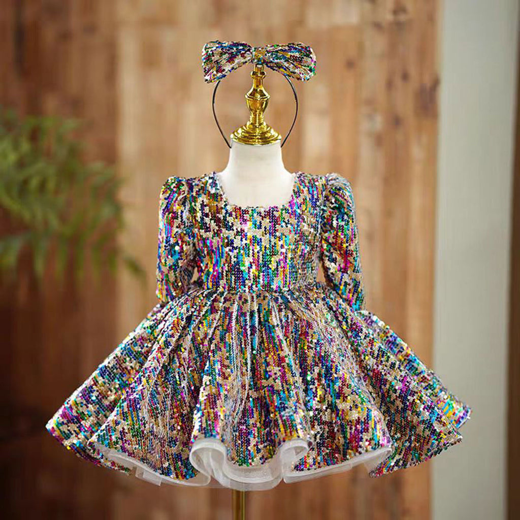 Floral Beautiful Girl Dress Tulle Toddler Kids 1st Birthday Party Ball –  Jill Wish, image size:1024x1024