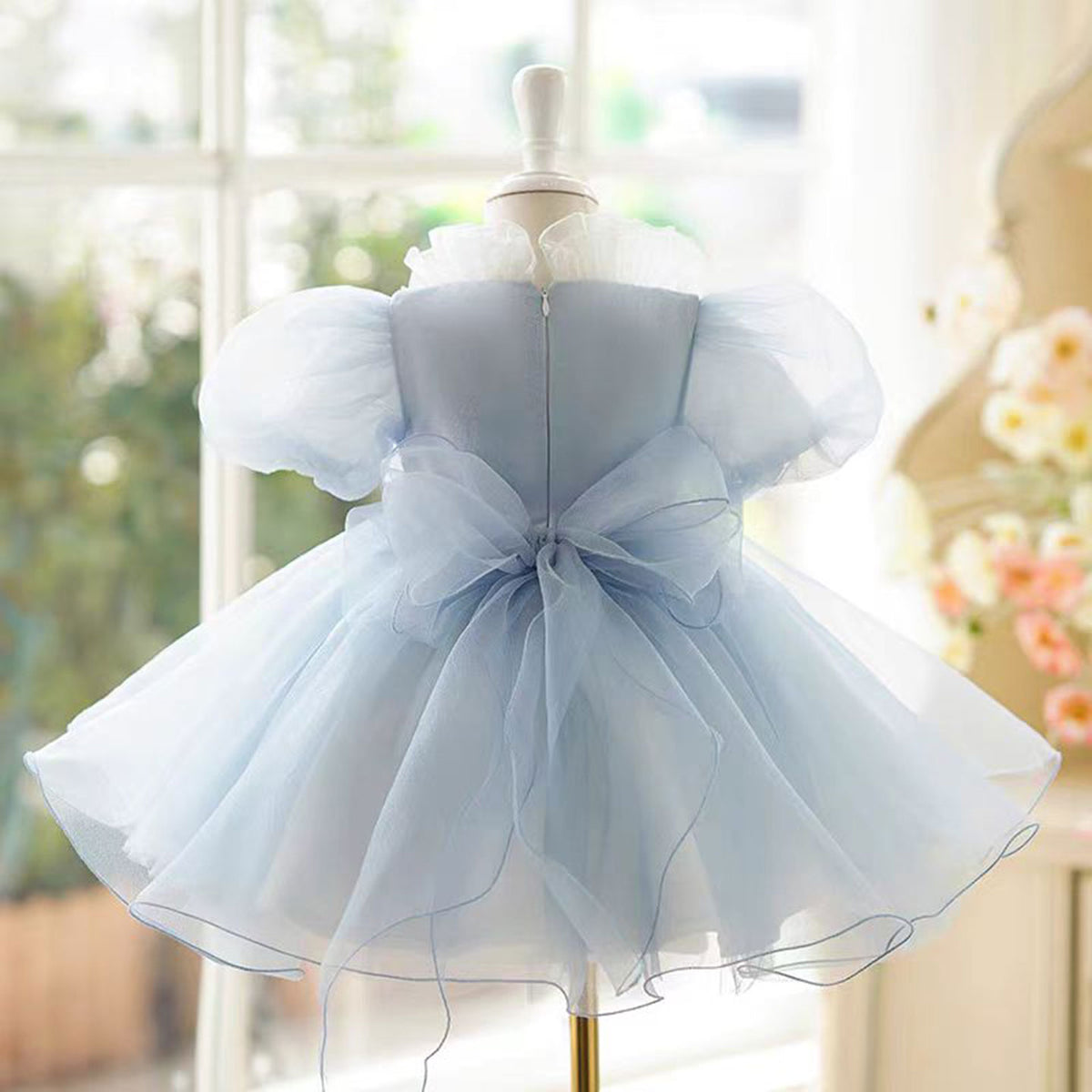 Jill Graceful Flower Princess Girl Dress Tulle for Kids Wedding Party Gown J493