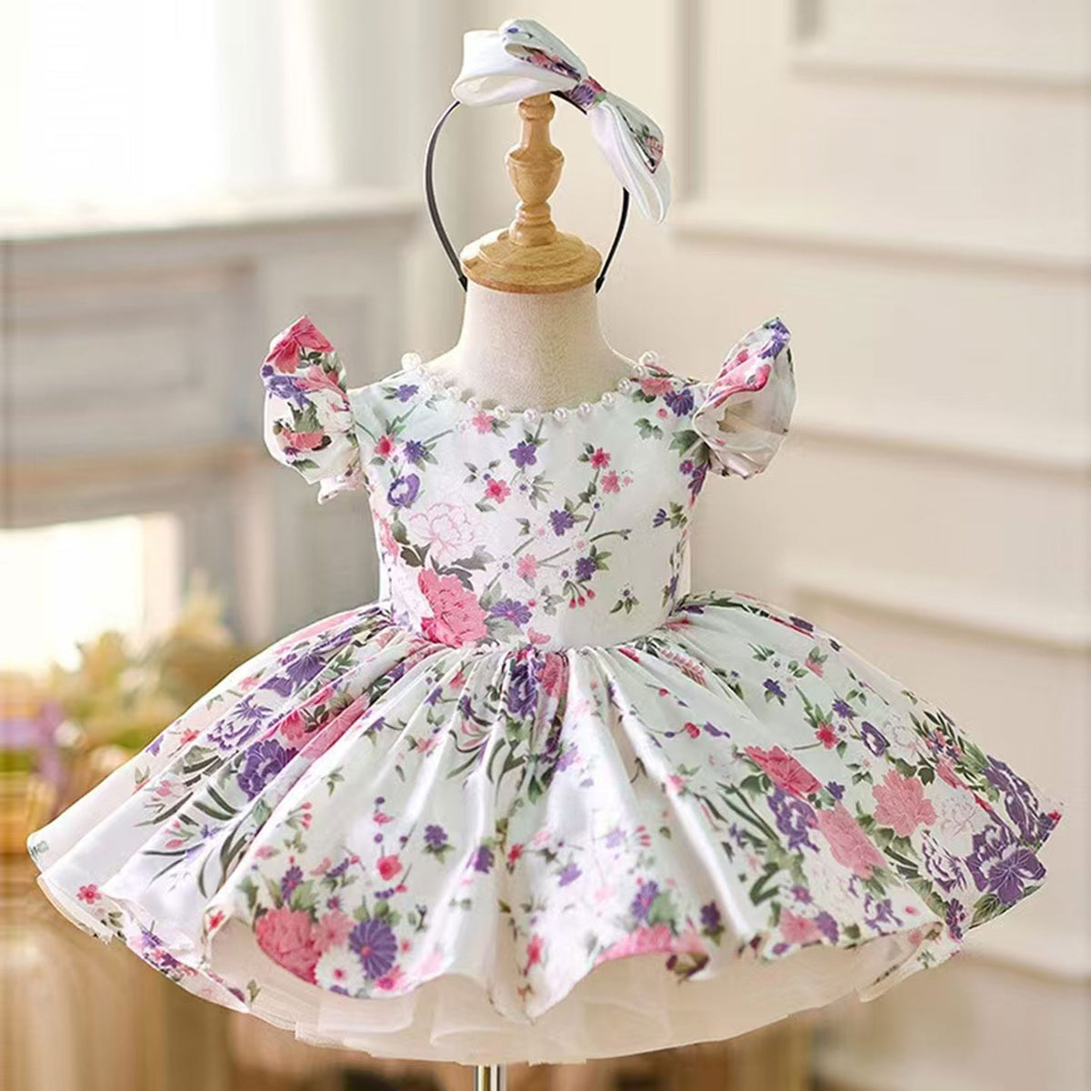 Jill Lilac Baby Adorable Knee Length Birthday Girl Dress J050