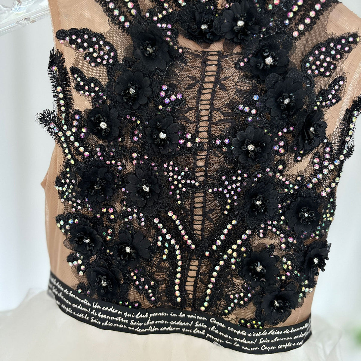 Jill Luxury Black-White Girl Bridesmaides Birthday Dresses J189