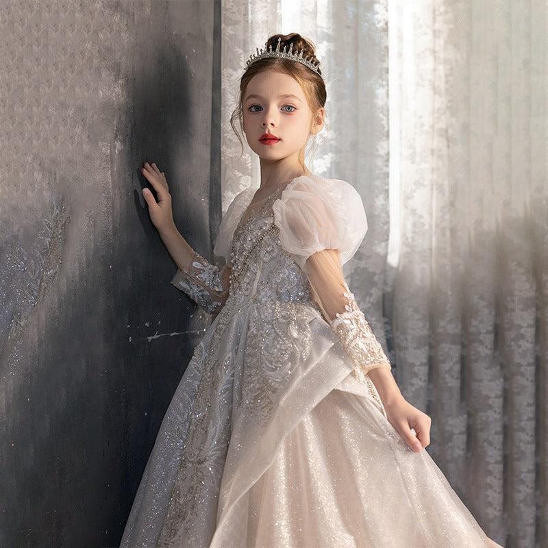 Jill Luxury Ivory Girl Bridesmaides Dress Dubai J185