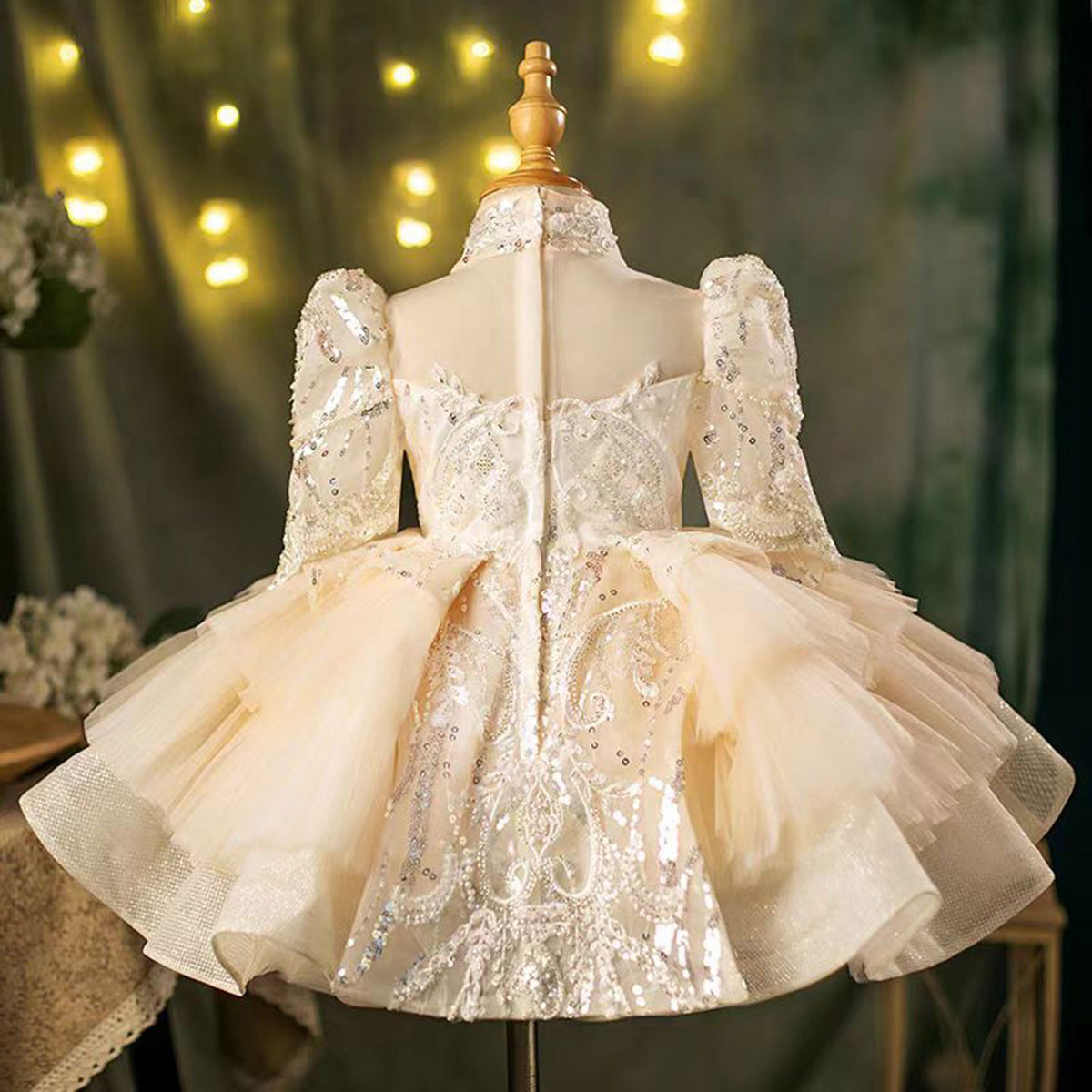 Jill Saprkly Flower Princess Girl Dress Tulle for Kids Wedding Party Ball Gown J782