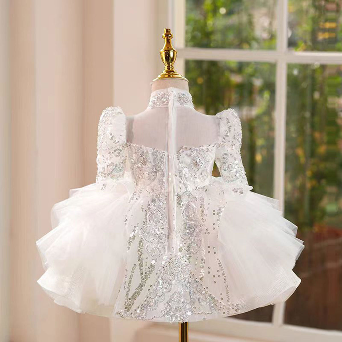 Jill Saprkly Flower Princess Girl Dress Tulle for Kids Wedding Party Ball Gown J782