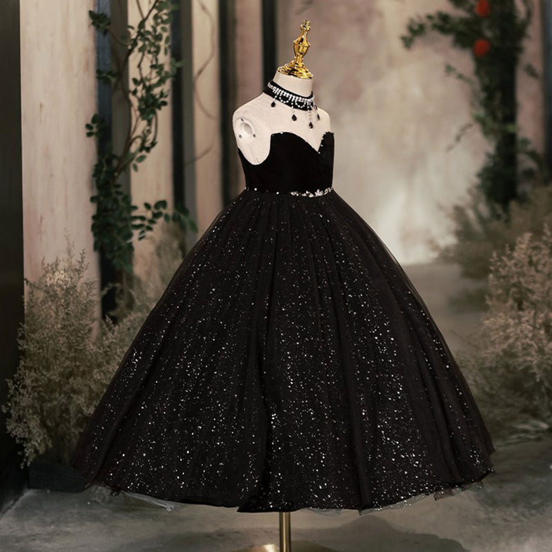 Jill Wish Dubai Black Girl dresses Beaded Arabic Princess Ball Gown J106