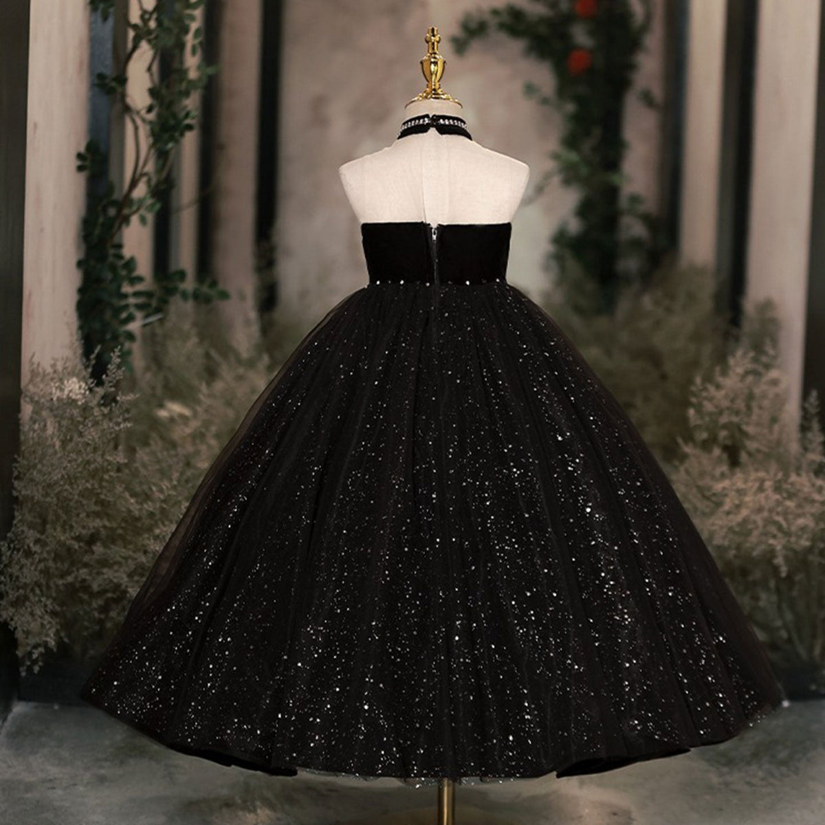 Jill Wish Dubai Black Girl dresses Beaded Arabic Princess Ball Gown J106