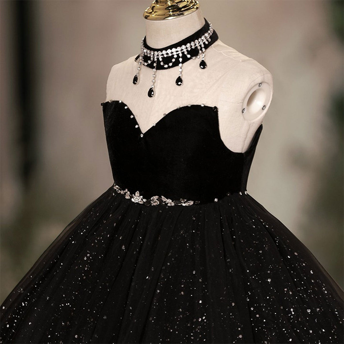 Jill Wish Dubai Black Girl dresses Beaded Arabic Princess Ball Gown J106
