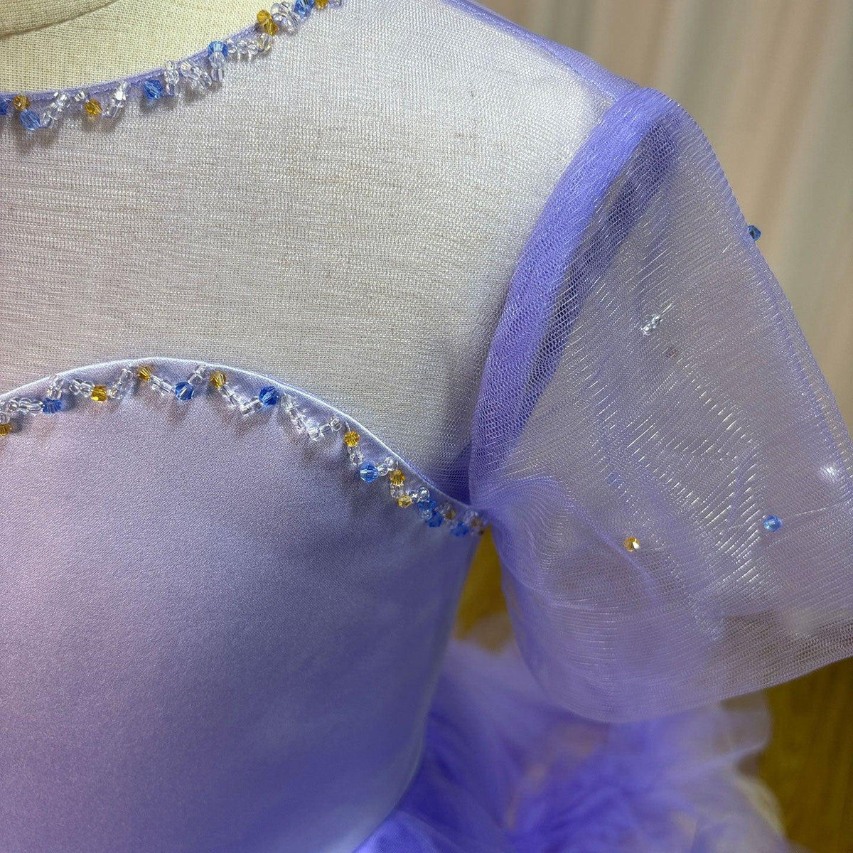 Jill Wish Elegant Arabic Blue Girl Dress Beads Dubai Baby Kids Princess J102