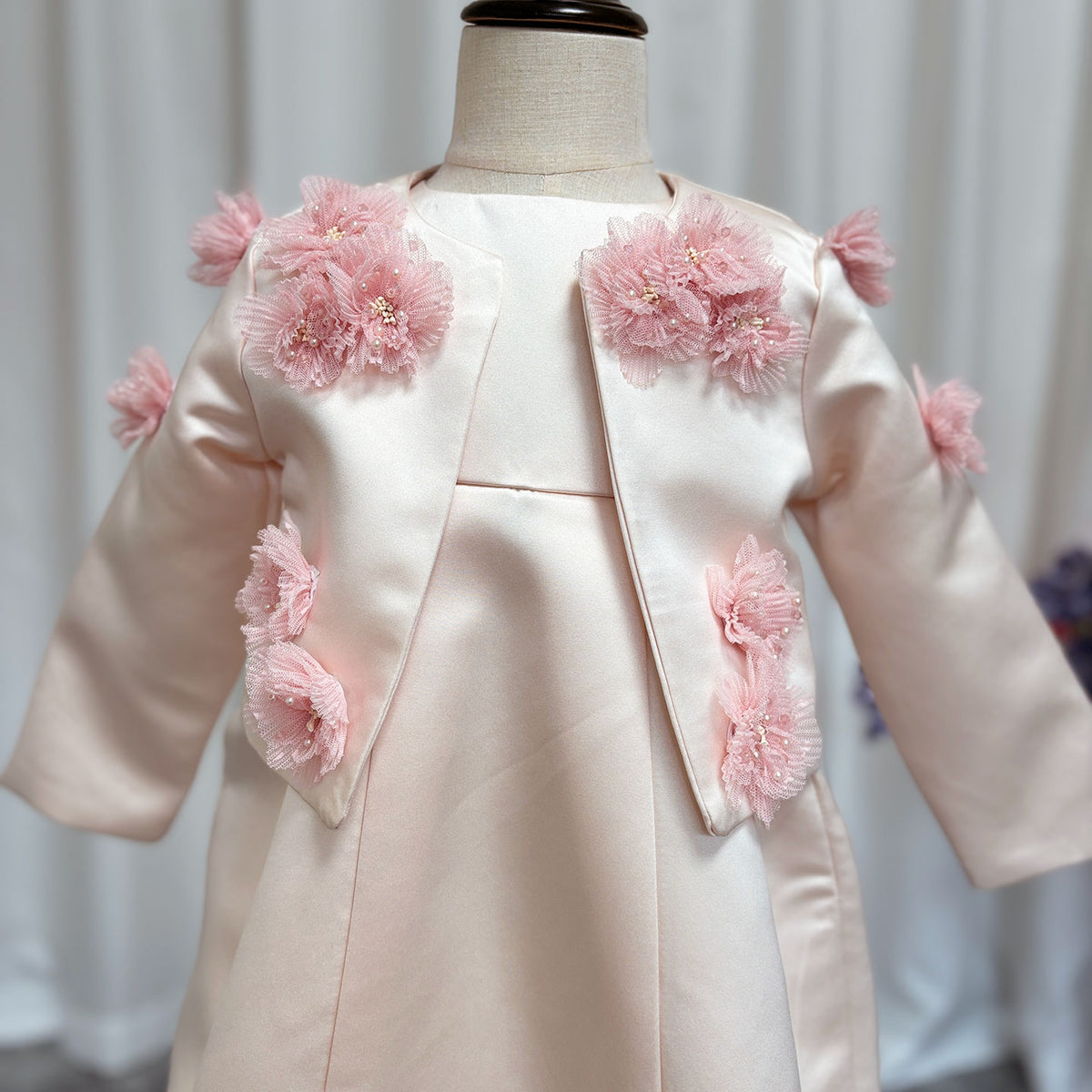 Jill Wish Elegant Ivory Two Piece Girl Dress Handmade Flowers Princess J207