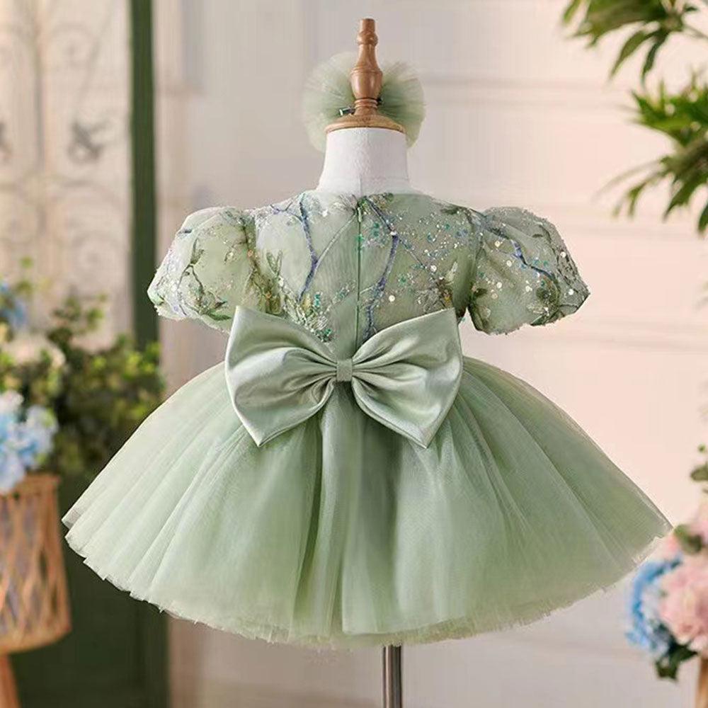 Jill Wish Elegant Lilac Arab Girl Dress Sequined Dubai Kids Princess J266