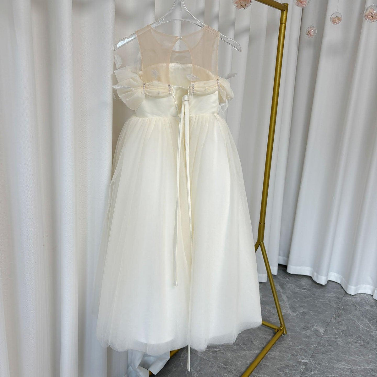 Jill Wish Elegant White Dubai Girl Dress Pearls Feathers Long Ball Prom Gown J149
