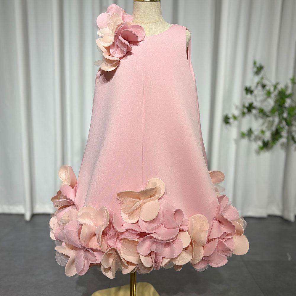 Jill Wish Elegant White Dubai Girl Dress Pink Eid al-Fitr J073