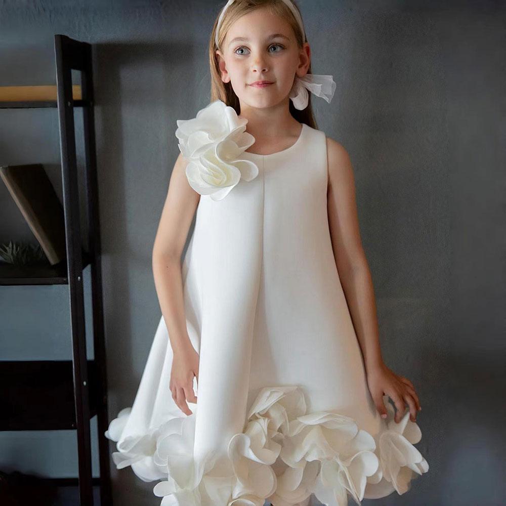 Jill Wish Elegant White Dubai Girl Dress Pink Eid al-Fitr J073