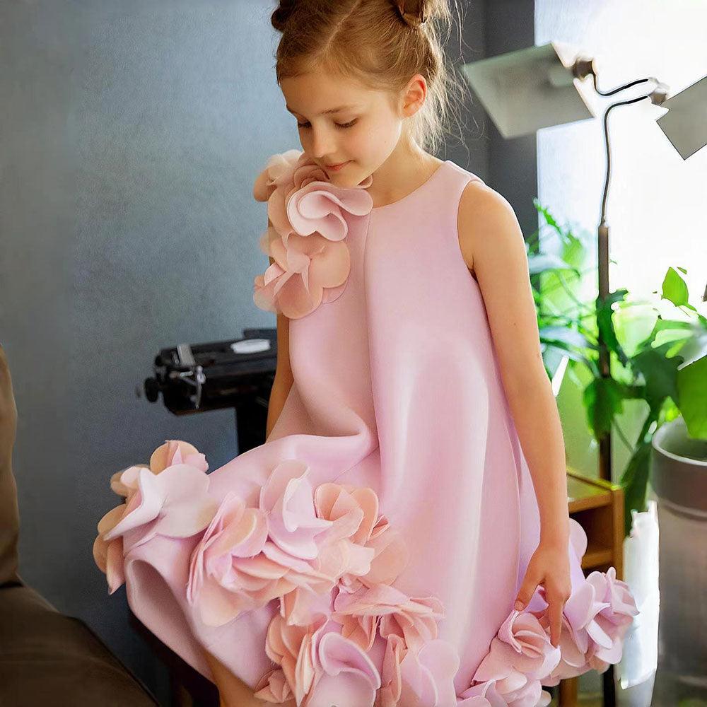 Jill Wish Elegant White Dubai Girl Dress Pink Eid al-Fitr J073