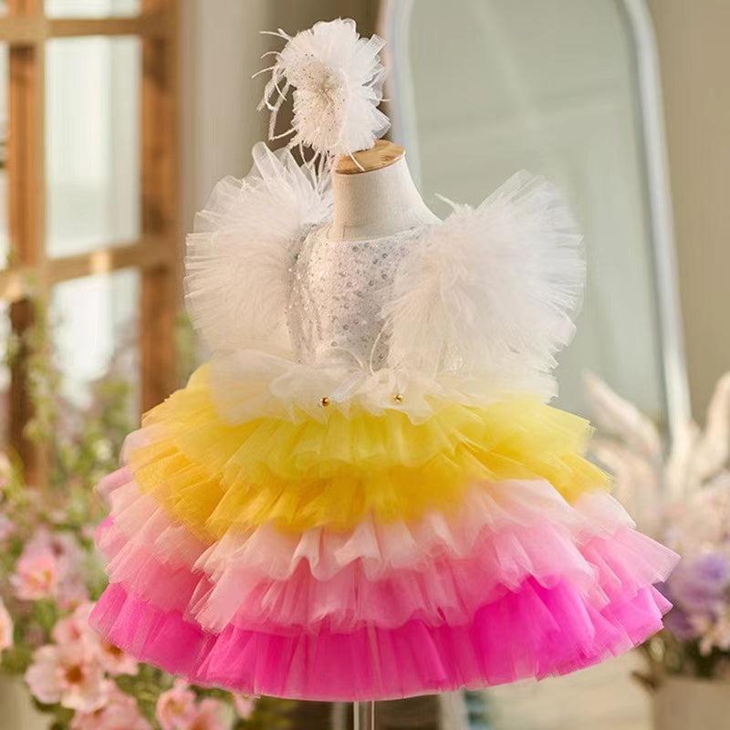 Jill Wish Floral Sequin Knee Length Baby Birthday Girl Dress J275