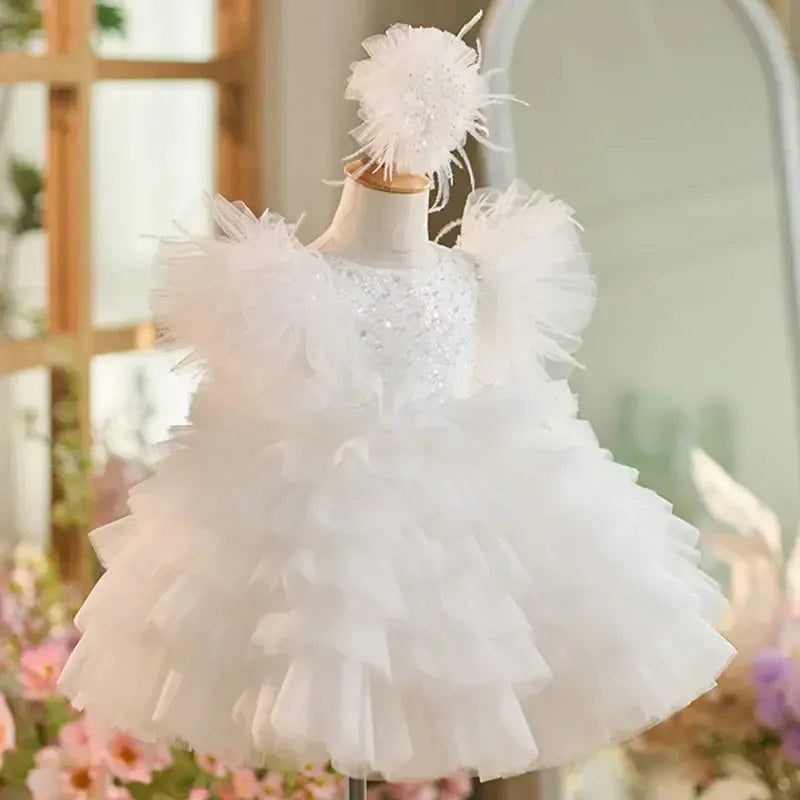 Jill Wish Floral Sequin Knee Length Baby Birthday Girl Dress J275