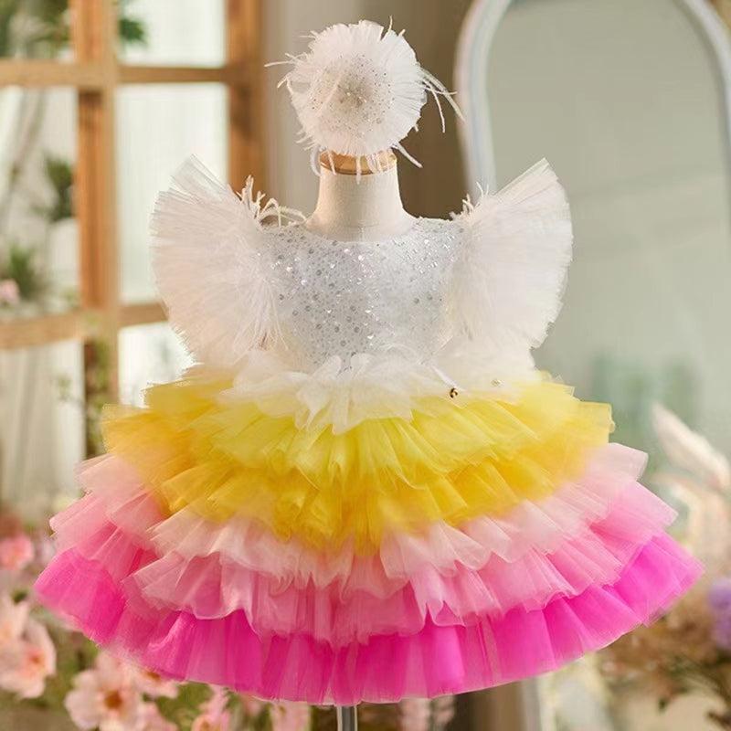 Jill Wish Floral Sequin Knee Length Baby Birthday Girl Dress J275