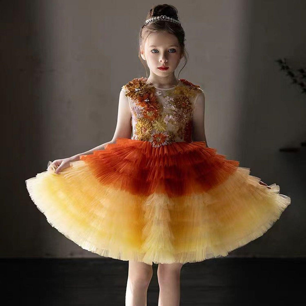 Jill Wish Flower Girl Dress Arabic Princess Dubai Party Gowns J097