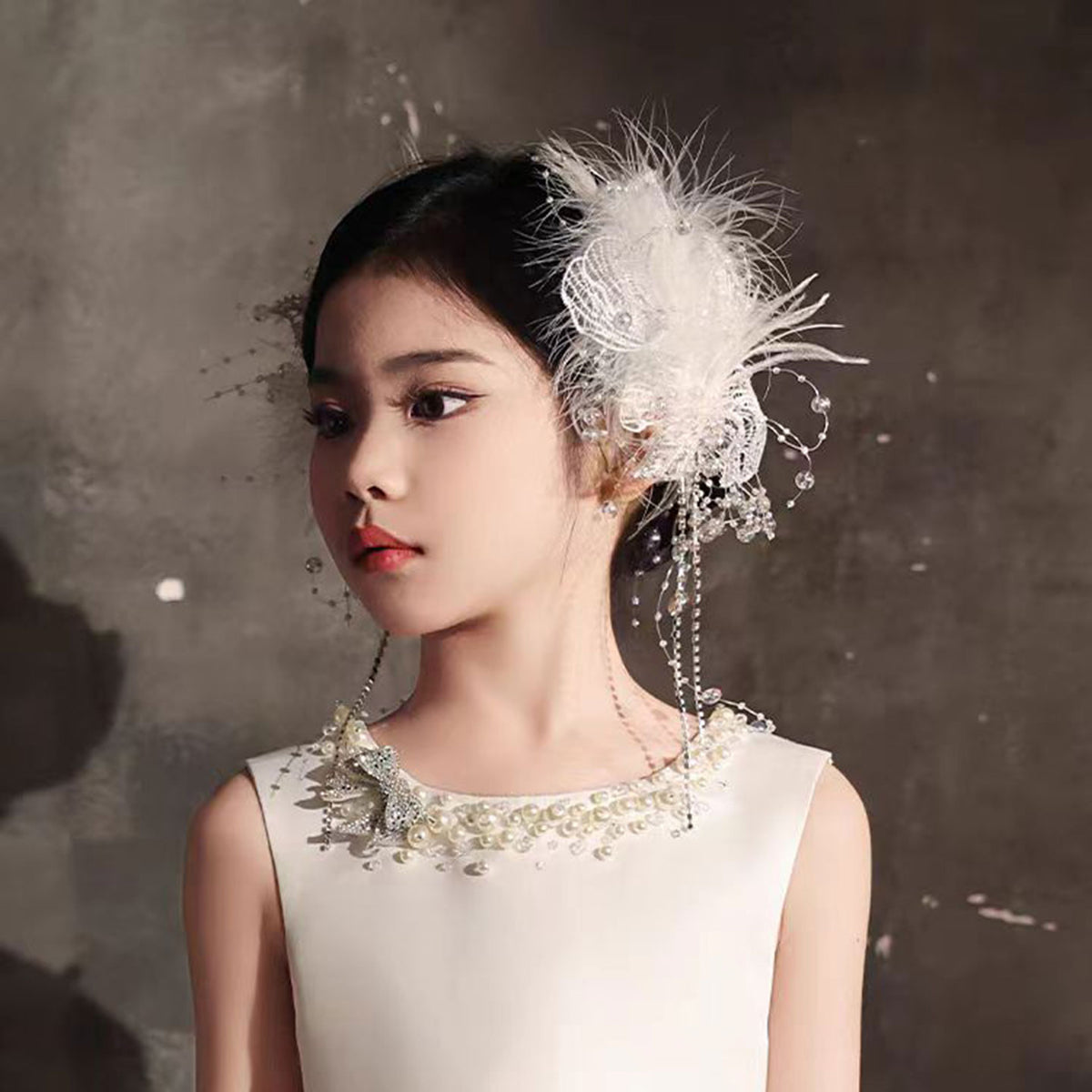 Jill Wish Headgear Princess Hairpin Feather Clip W001
