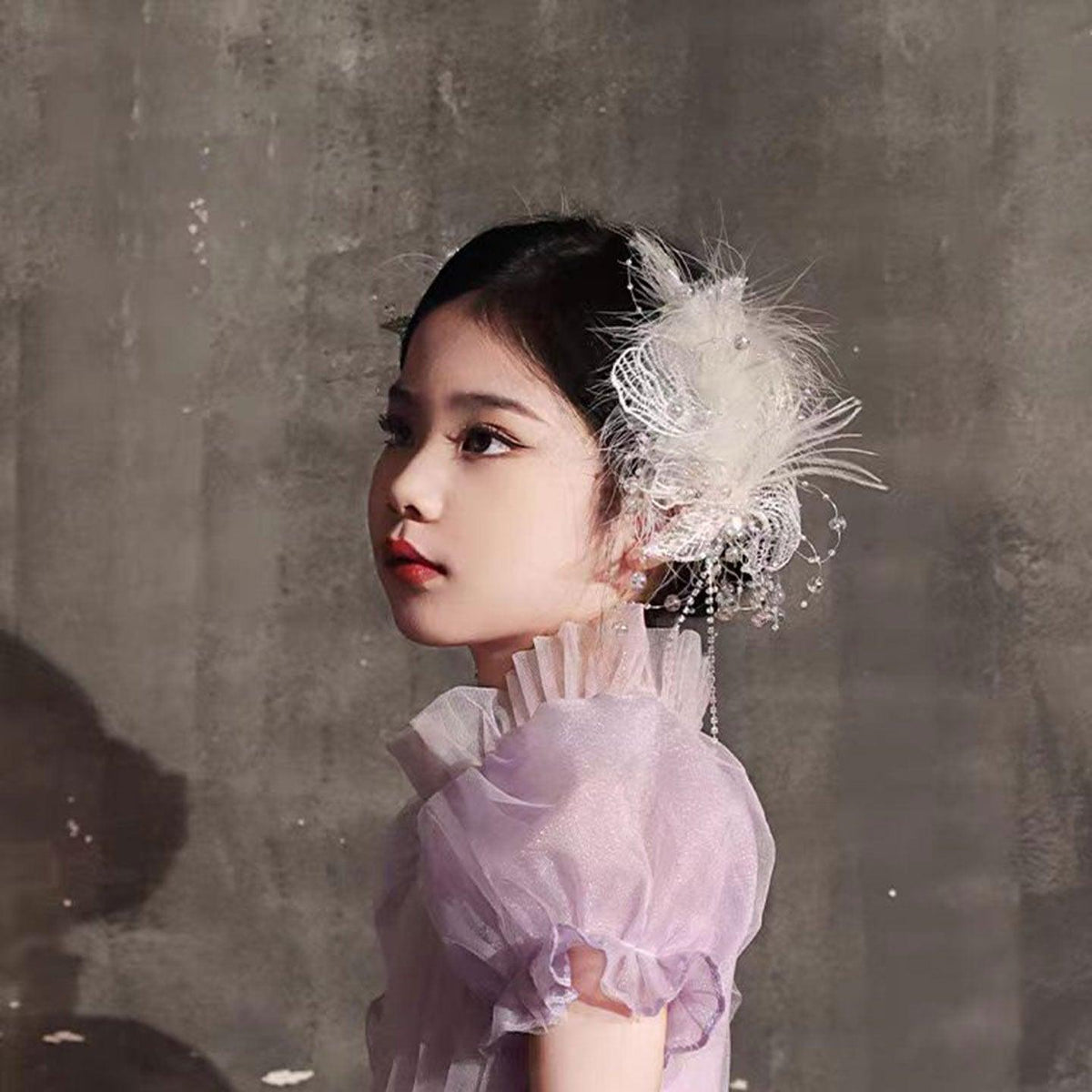 Jill Wish Headgear Princess Hairpin Feather Clip W001