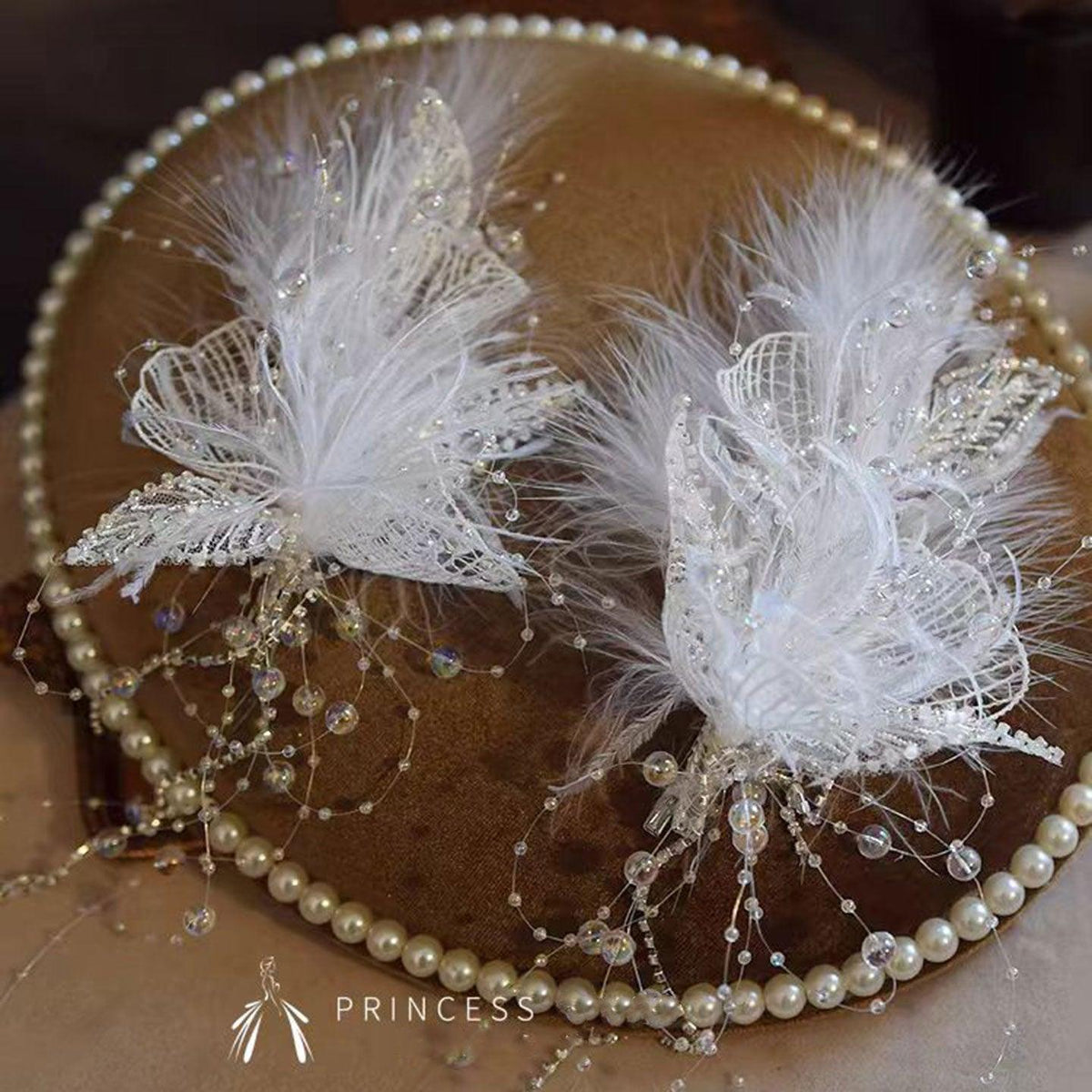 Jill Wish Headgear Princess Hairpin Feather Clip W001