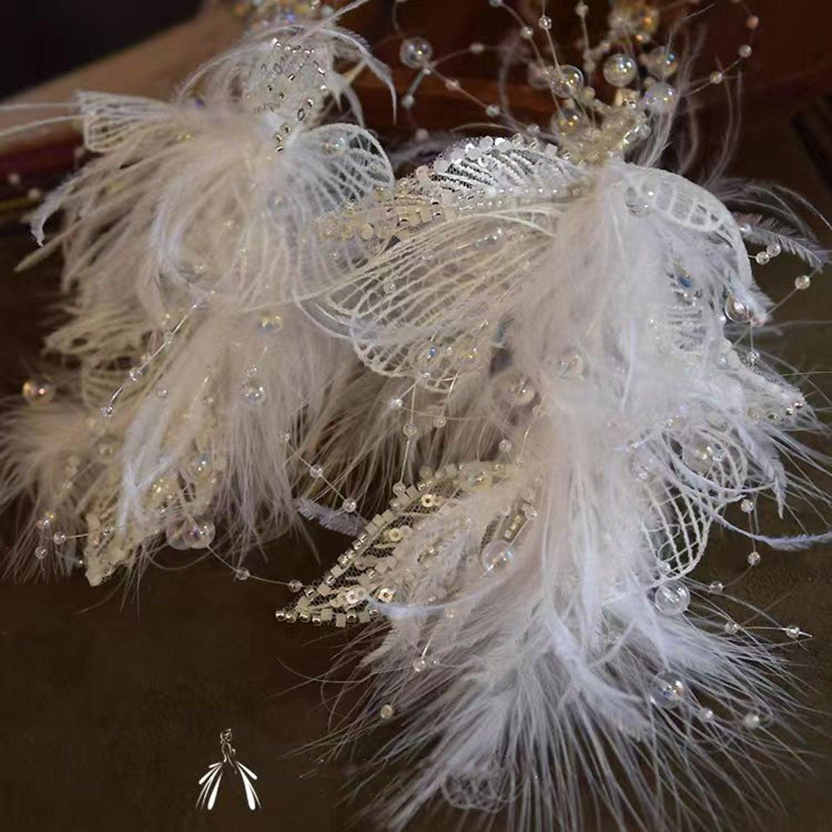 Jill Wish Headgear Princess Hairpin Feather Clip W001