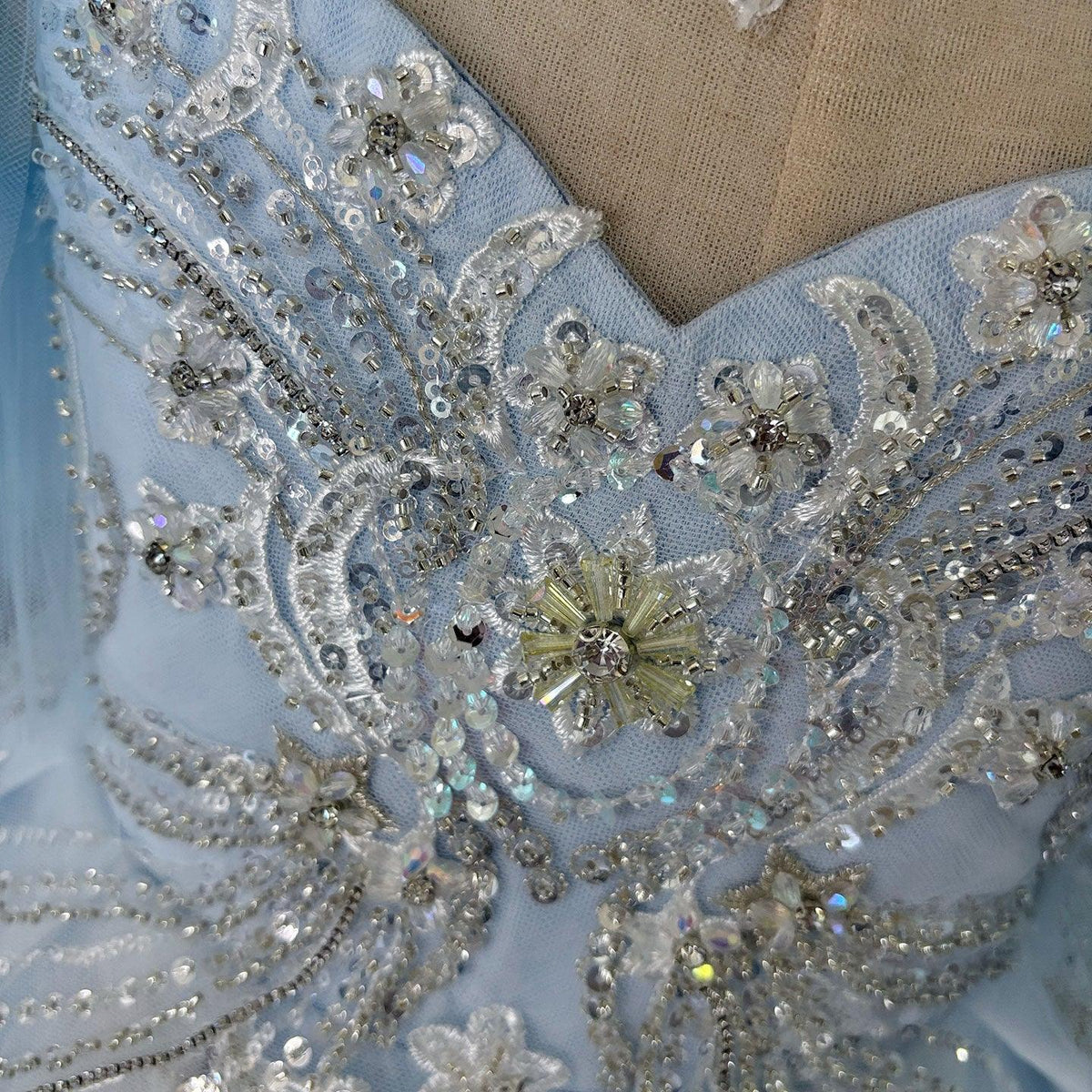 Jill Wish Luxury Arab Sky Blue Girl Dress Beaded Dubai Kids Princess J220