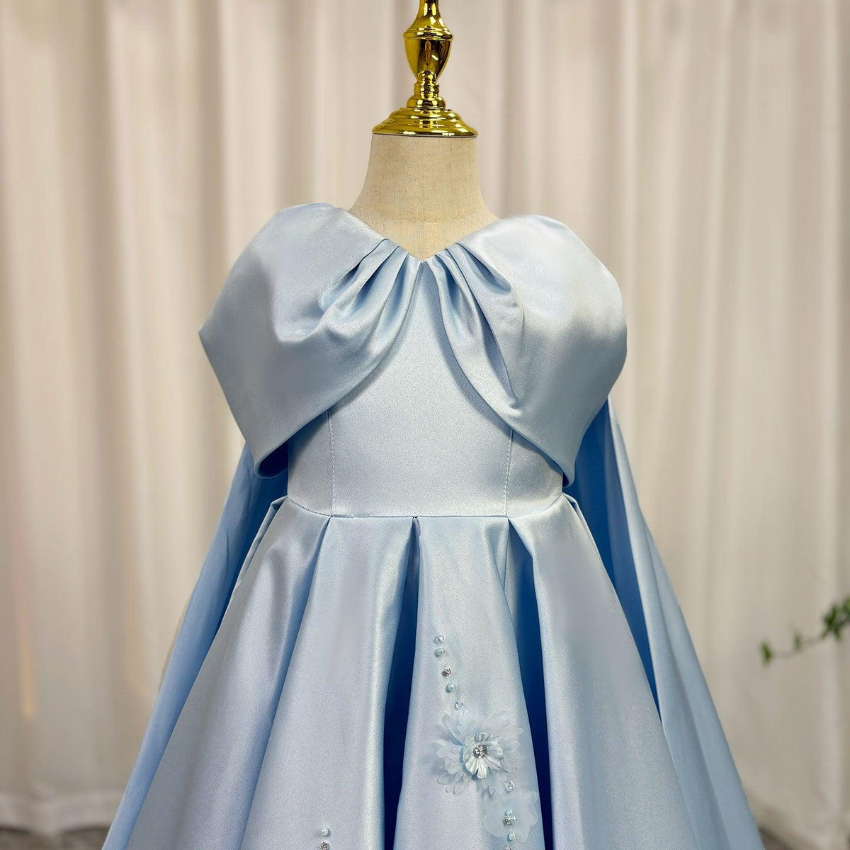 Jill Wish Luxury Blue Dubai Girl Dress Beaded Crystal Arabic Princess J379
