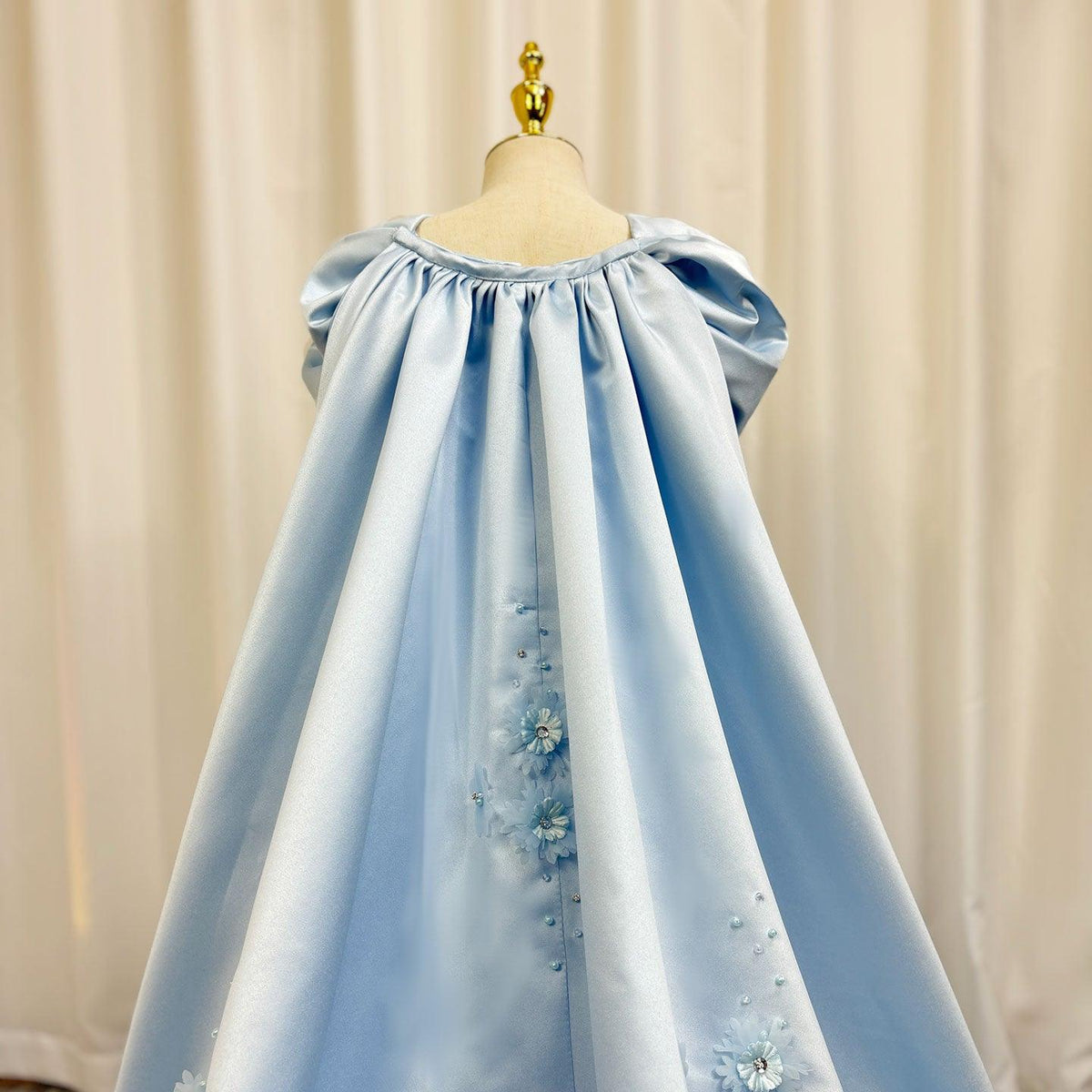 Jill Wish Luxury Blue Dubai Girl Dress Beaded Crystal Arabic Princess J379