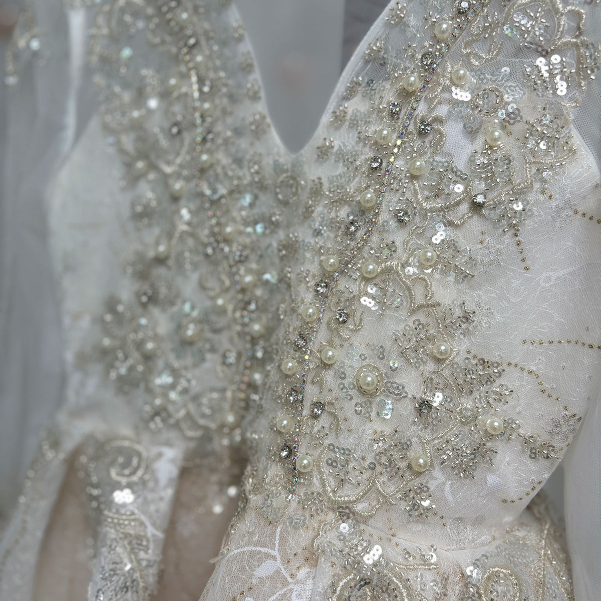 Jill Wish Luxury Champagne Girl Dress Beaded Pearls Dubai Kids Princess J046