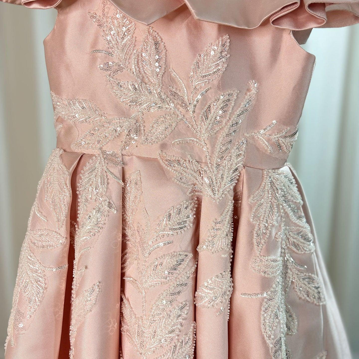Jill Wish Luxury Pink Flower Girl Dress Appliques Sequined Princess Ball Gown J129