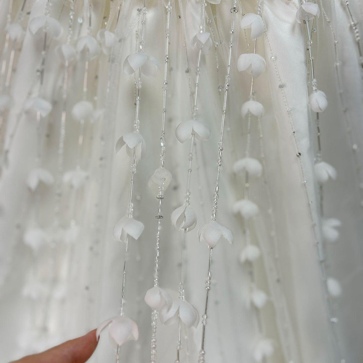 Jill Wish Luxury White Dubai Girl Dress Beaded Pearls Satin Arabic Princess J153