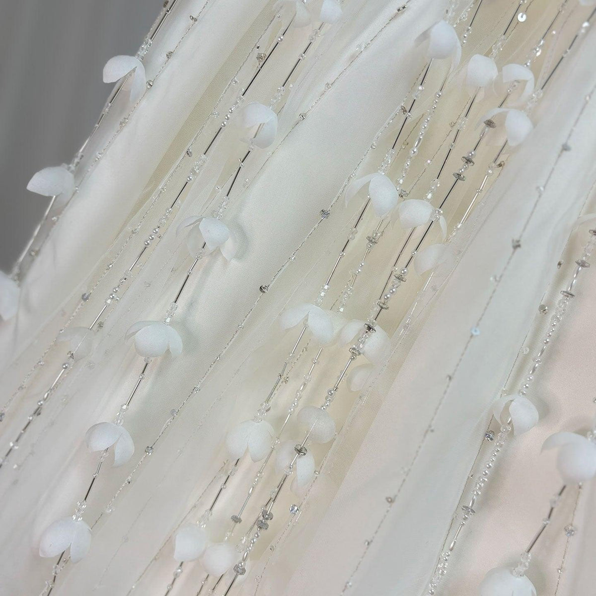 Jill Wish Luxury White Dubai Girl Dress Beaded Pearls Satin Arabic Princess J153
