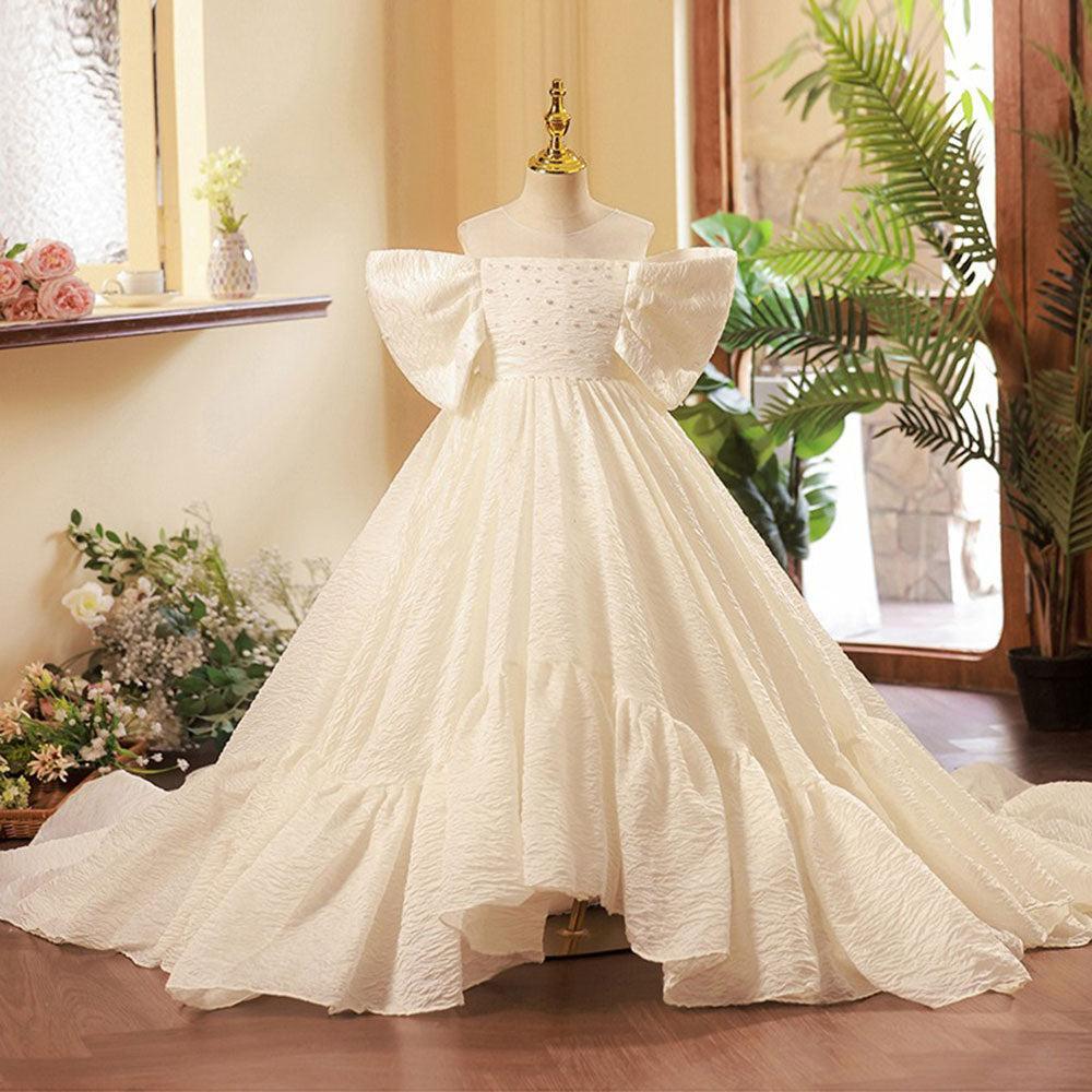 Jill Wish Luxury White Girl Arab Princess Birthday Party First Communion Dress J162