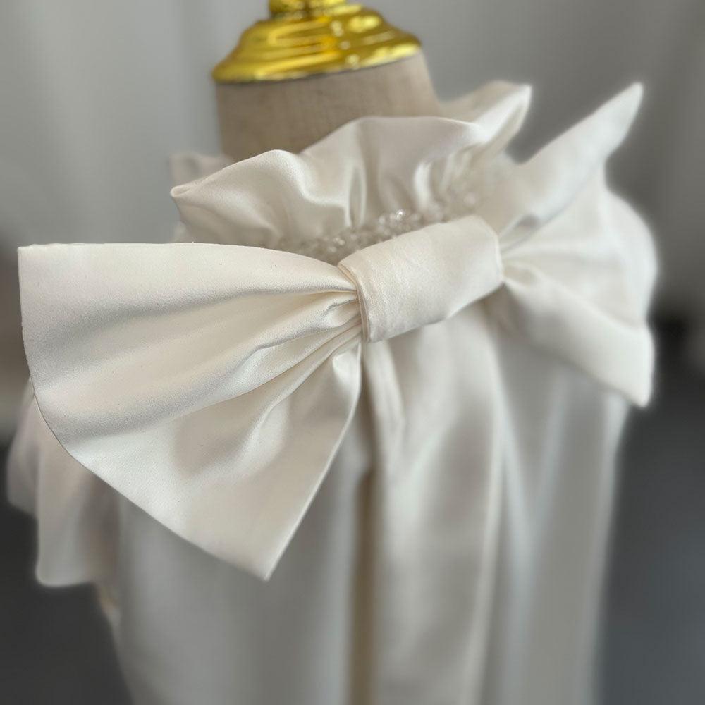 Jill Wish Luxury White Girl Dress Beading Arabic Princess Kids J296