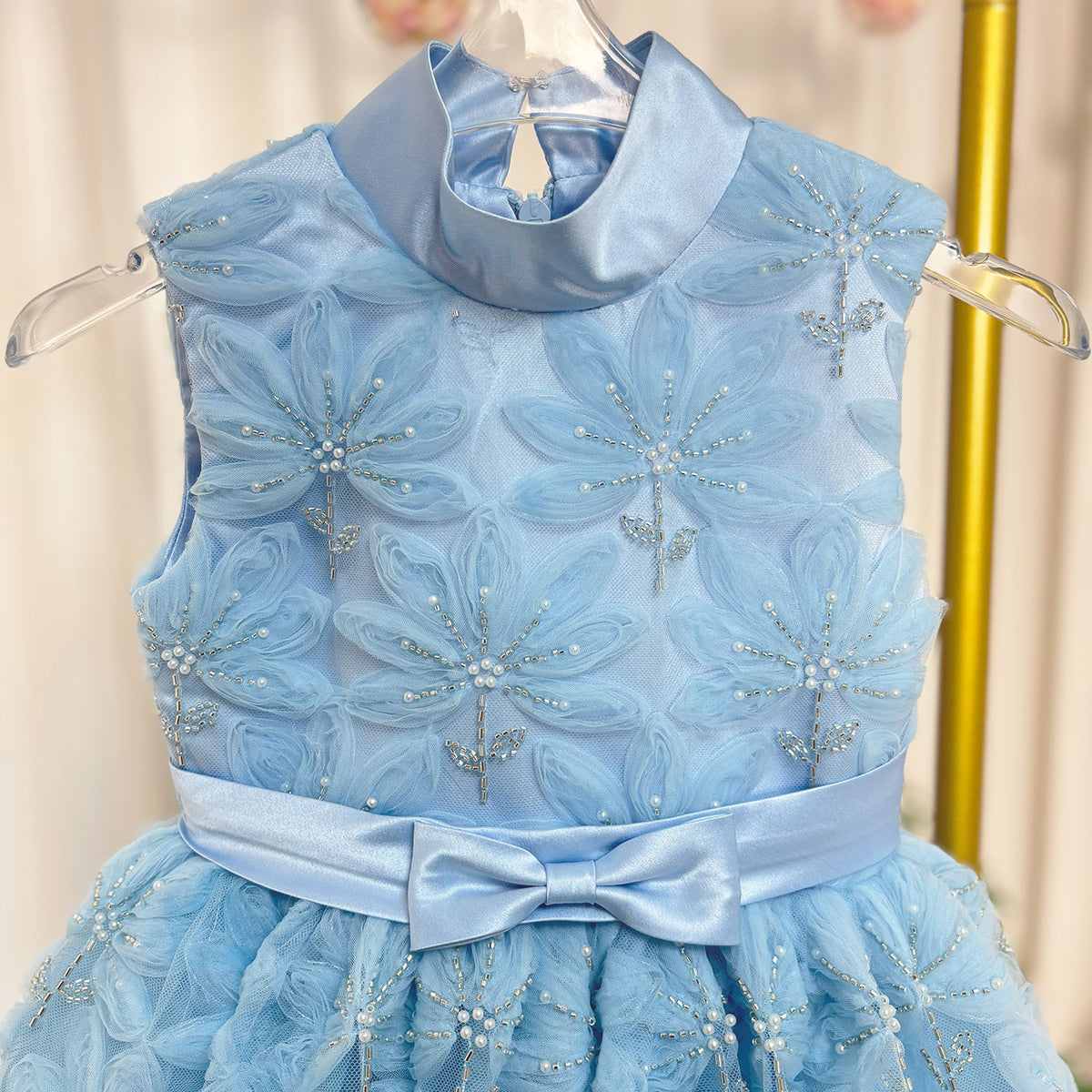 Jill Wish Pink Girl Dress Beads Flowers Princess Birthday Party Gown J130