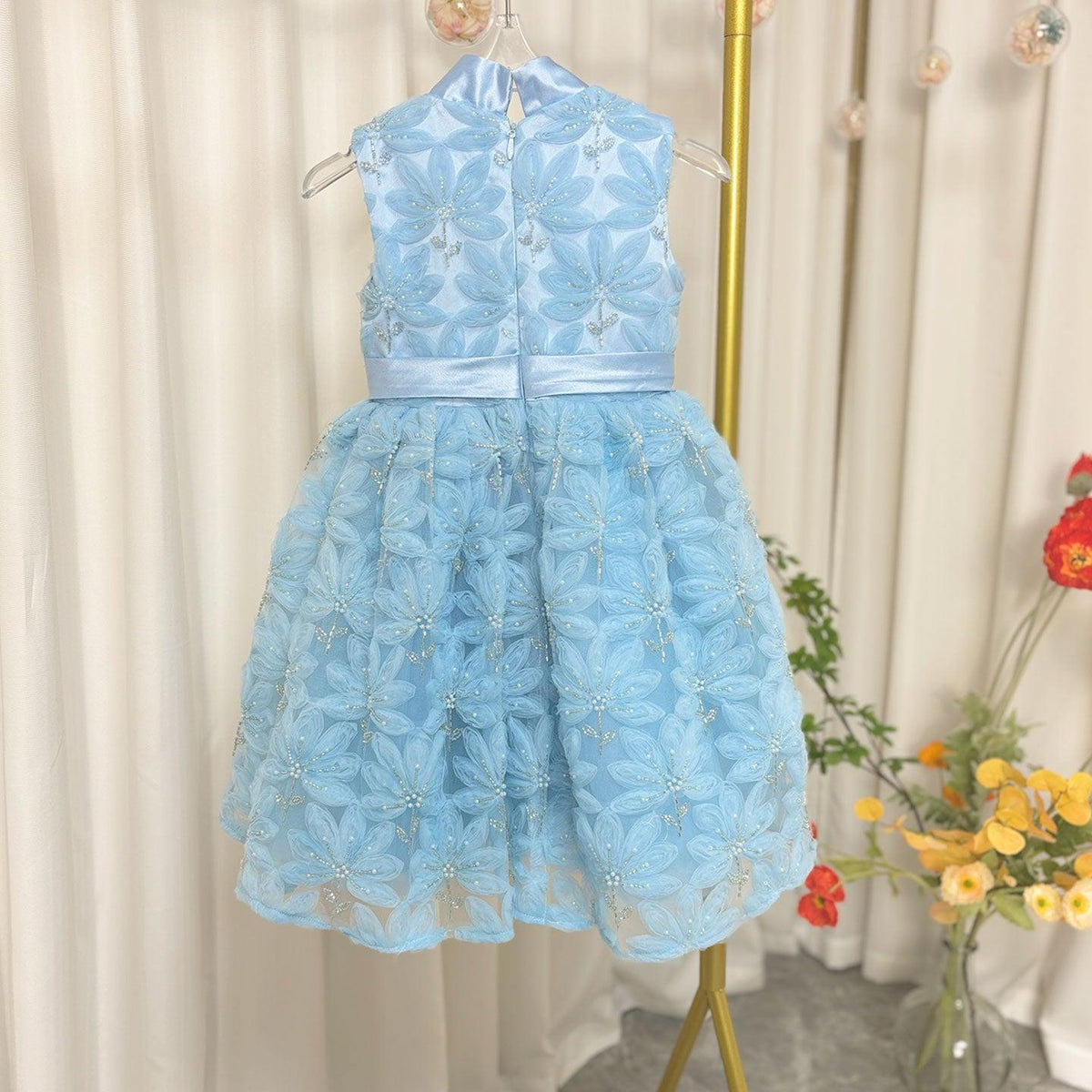 Jill Wish Pink Girl Dress Beads Flowers Princess Birthday Party Gown J130