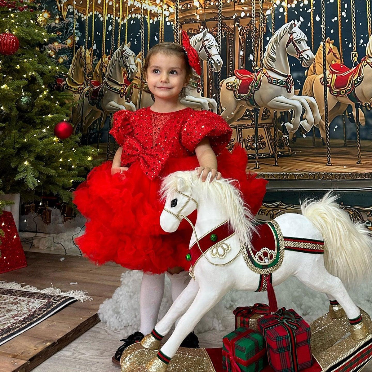 Jill Wish Sequins Lilac Knee Length Princess Flower Girl Dress J286