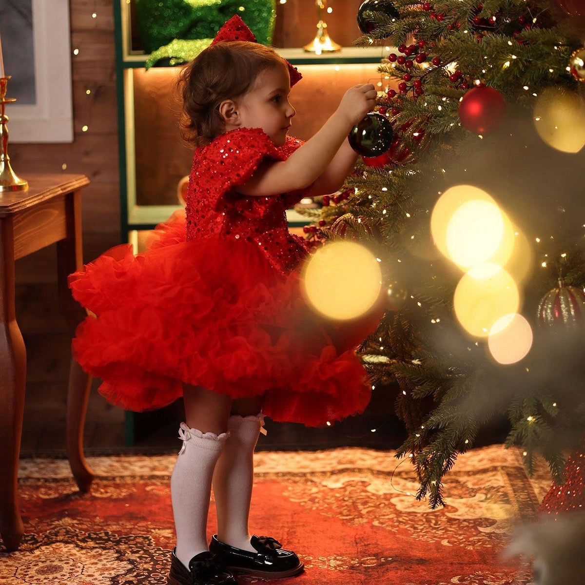 Jill Wish Sequins Lilac Knee Length Princess Flower Girl Dress J286