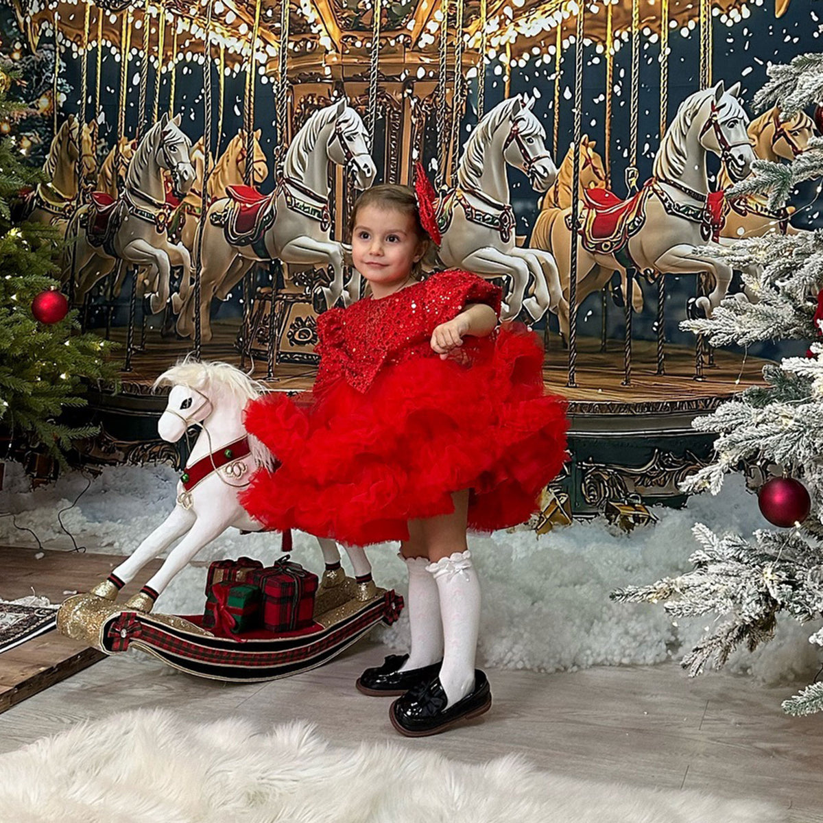 Jill Wish Sequins Lilac Knee Length Princess Flower Girl Dress J286